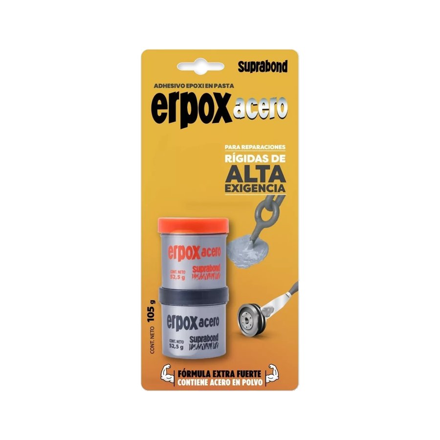 product-353-1658-1 Adhesivo Epoxi 105g Erpox Acero 2 Potes Suprabond - Imagen 1