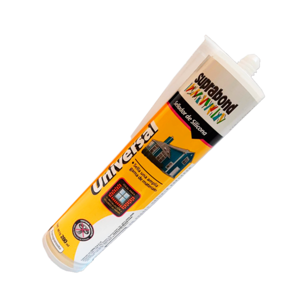 Sellador Silicona Universal 280ml Transparente Cartucho Suprabond