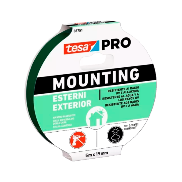 Cinta Doble Faz 19mm x 5m Exterior Tesa