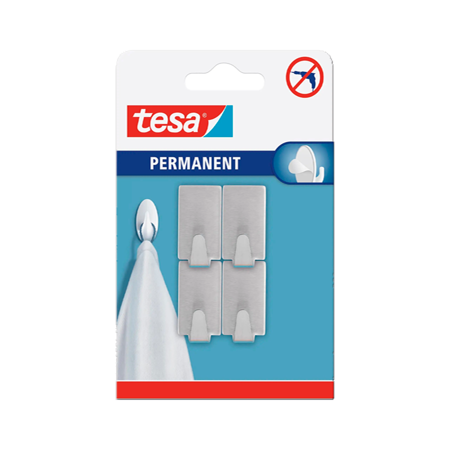 product-885-1627-1 Gancho Autoadhesivo Rectangular Permanente Acero Tesa - Imagen 1
