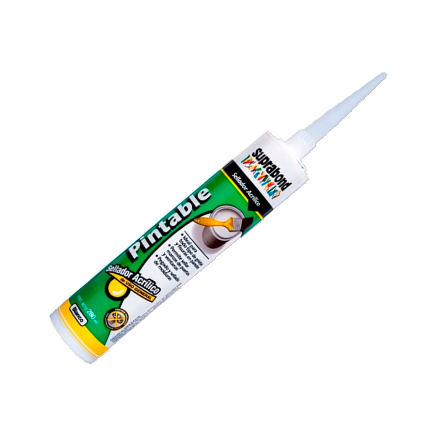product-907-1677-1 Sellador Acrílico Pintable Blanco 280ml Suprabond - Imagen 1