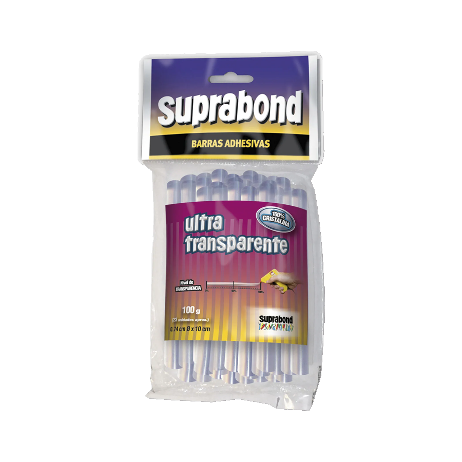 product-919-1710-1 Barra Hot Melt Transparente 0,74cm x 10cm x 25u Suprabond - Imagen 1