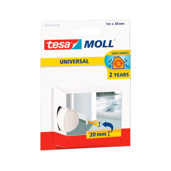 Zócalo Bajo Puerta Autoadhesivo Rollo Blanco Tesa
