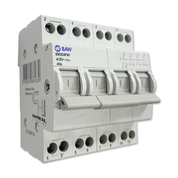 Conmutador Manual 4 Polos 40amp SM3D4P40