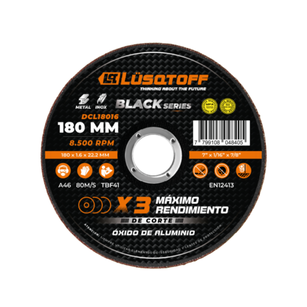 Disco De Corte Para Acero Inoxidable 180mm Lusqtoff DCL18016