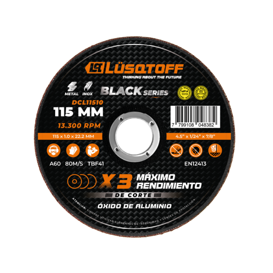 Disco De Corte Para Acero Inoxidable 115mm Lusqtoff DCL11510 - Imagen 1