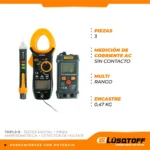 Tester Digital + Pinza Amperométrica + Detector De Voltaje Lusqtoff TDPL3-8 - Imagen 5