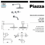 Ducha De Embutir con transferencia cromo logos Piazza 22306