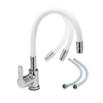Grifería De Cocina Emblem monocomando con flexible blanco Piazza 10016BL