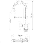 Grifería De Cocina Emblem monocomando con flexible blanco Piazza 10016BL