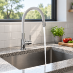 Grifería De Cocina Emblem monocomando con flexible blanco Piazza 10016BL