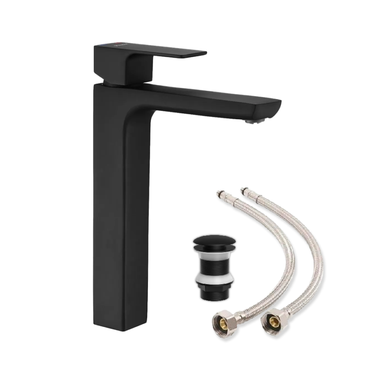 Lavatorio Mesada Alto Monocomando ARQ Negro Piazza 10402NE