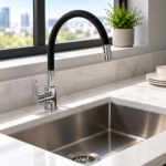 Grifería De Cocina Emblem Mesada Pico Flexible Piazza Negro 10016NE - Imagen 2