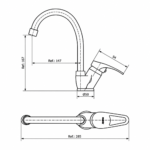 Grifería Monocomando Mesada Pico Alto Hydros Piazza 145411 - Imagen 3