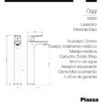 Lavatorio Mesada Pico Alto Oggi Piazza 10502 - Imagen 5