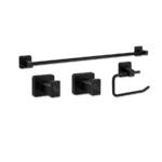 Set De 4 Piezas De Accesorios Para Baño Negro Piazza CUBE