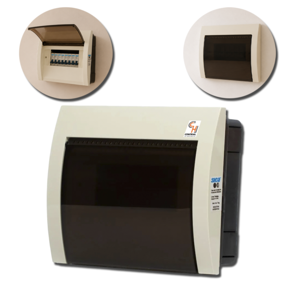 Caja Para Térmicas de Embutir 8 Polos Fumé Sica