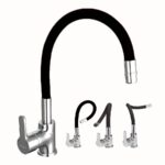 Grifería De Cocina Emblem Mesada Pico Flexible Piazza Negro 10016NE - Imagen 3