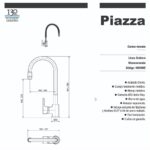 Grifería De Cocina Emblem Mesada Pico Flexible Piazza Negro 10016NE - Imagen 4