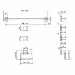Set De 4 Piezas De Accesorios Para Baño Piazza CUBE - Imagen 2