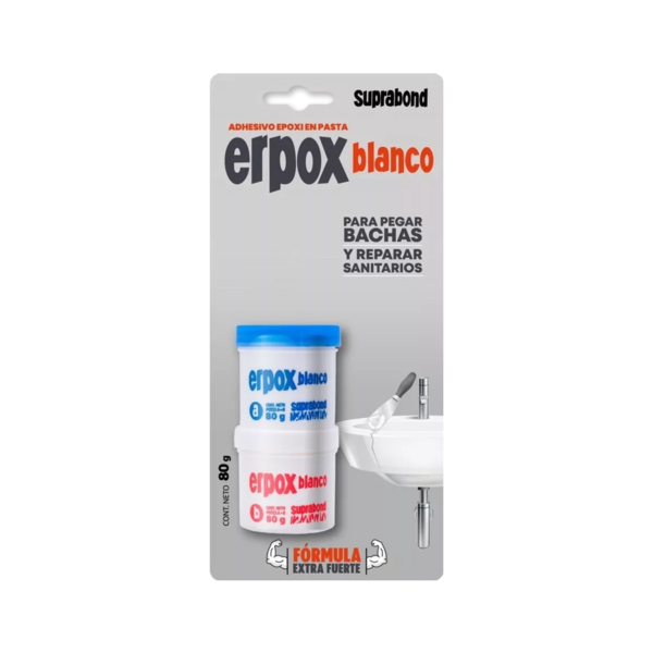 Adhesivo Epoxi 80g Erpox Blanco 2 Potes Suprabond