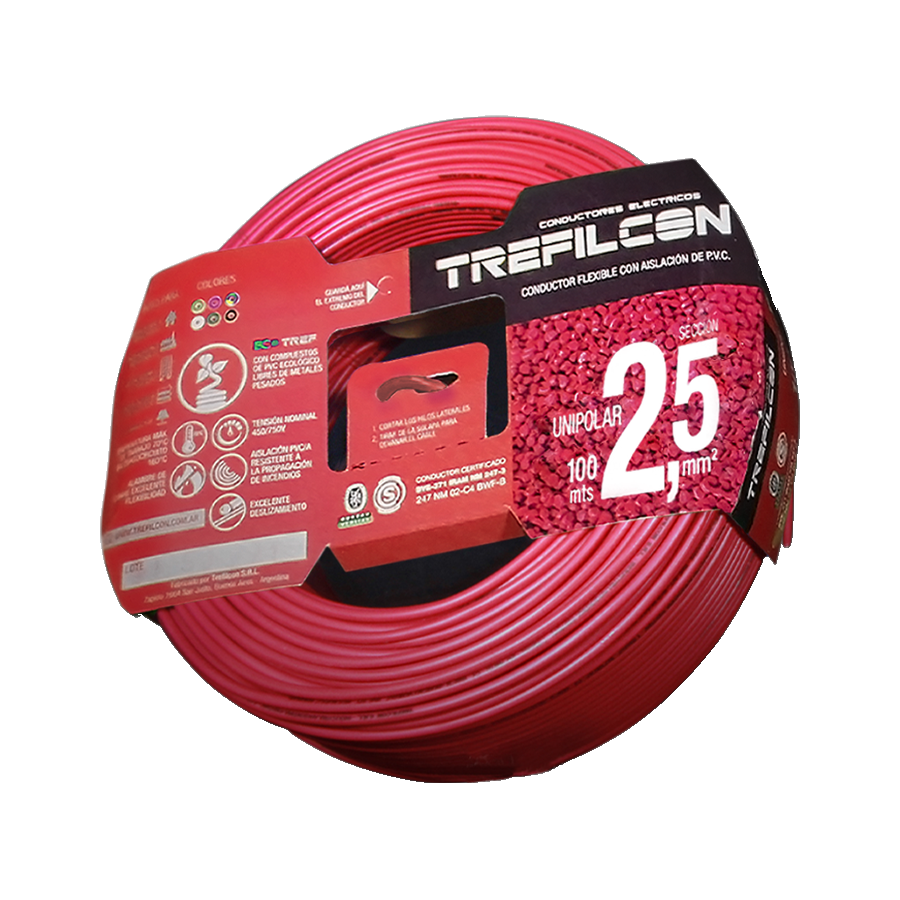 cable-unipolar-trefilcon-rx100255 Cable Unipolar 1 x 2,5mm x 100m Rojo Trefilcon - Image 1