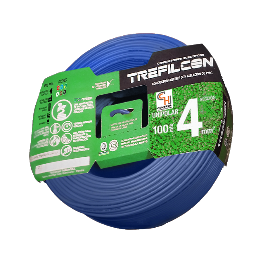 cable-unipolar-trefilcon-rx100402 Cable Unipolar 1 x 4mm x 100m Celeste Trefilcon - Image 1