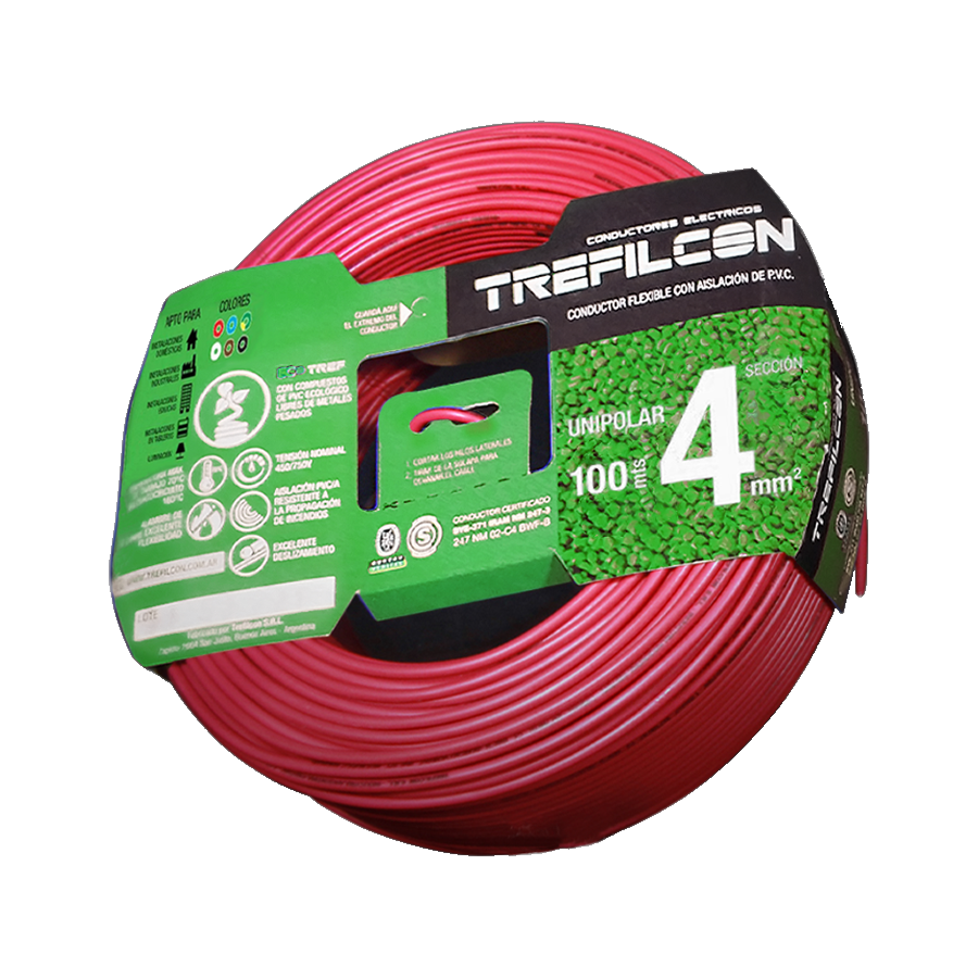 cable-unipolar-trefilcon-rx100405 Cable Unipolar 1 x 4mm x 100m Rojo Trefilcon - Image 1