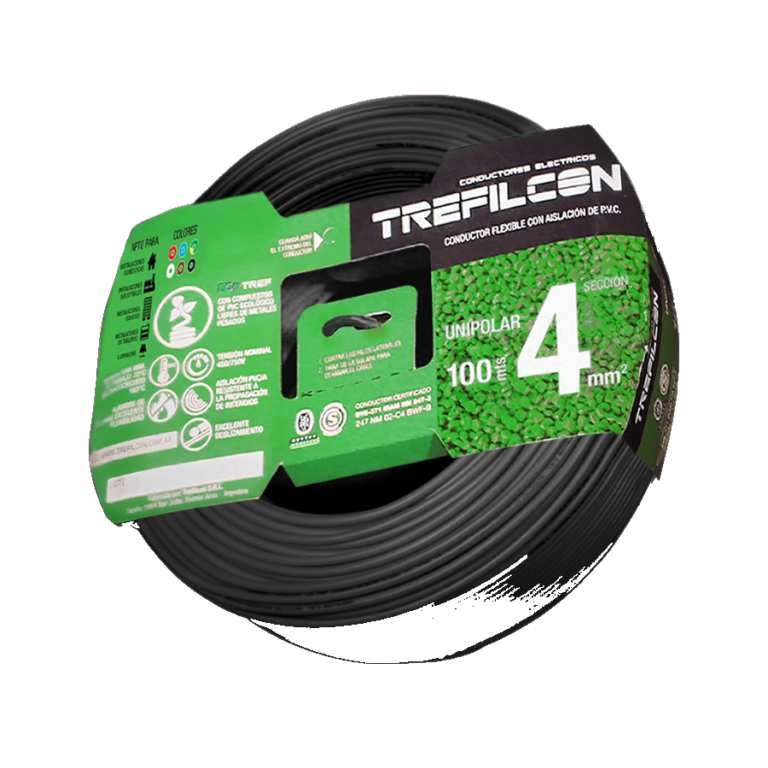 Cable Unipolar 1 x 4mm x 100m Negro Trefilcon