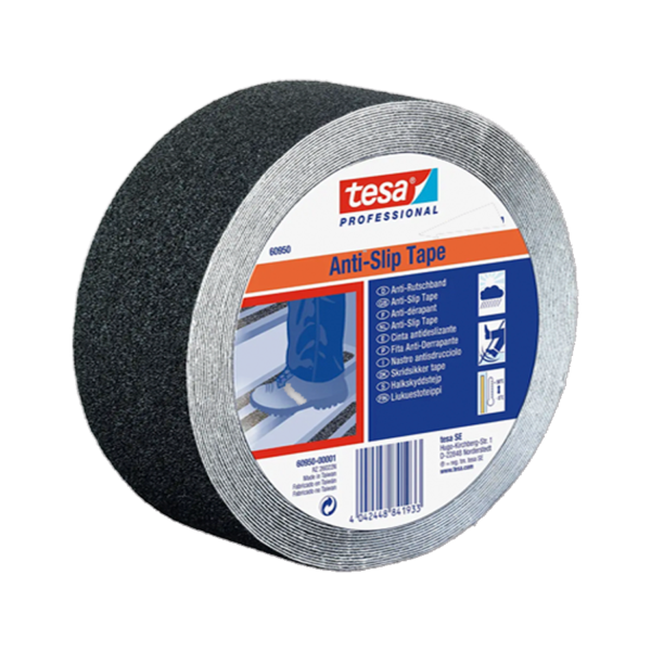Cinta Antideslizante Industrial 50mm x 15m Negra Tesa