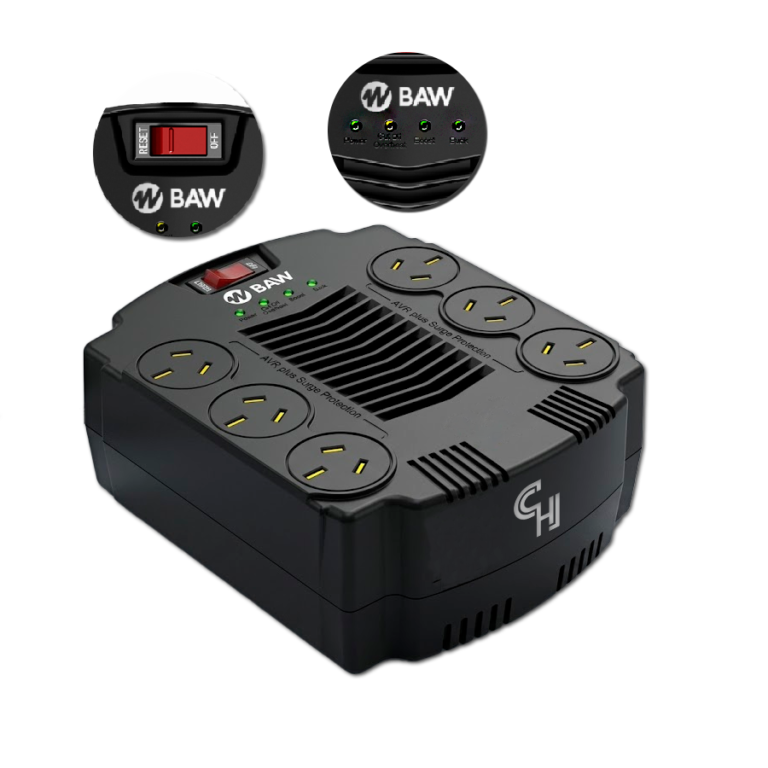 Estabilizador De Tensión 600W 6 Tomas BAW ET6600Y1
