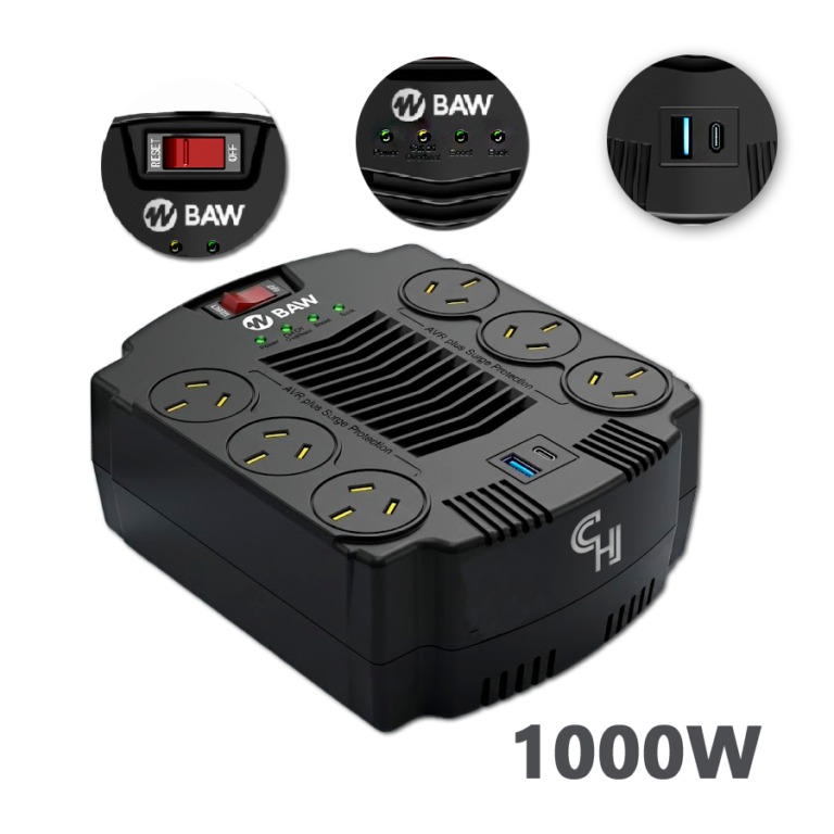 Estabilizador De Tensión 1000W 6 Tomas BAW ETT61000U2Y1