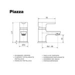 Grifería De Baño Monocomando Emblem Piazza 10000 - Imagen 3