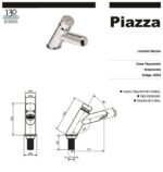 Lavatorio Mesada A 45° Temporizado Piazza 43010 - Imagen 5