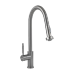 Grifería Cocina Mesada Acero Inox. con Rociador Grafito Piazza GOURMET