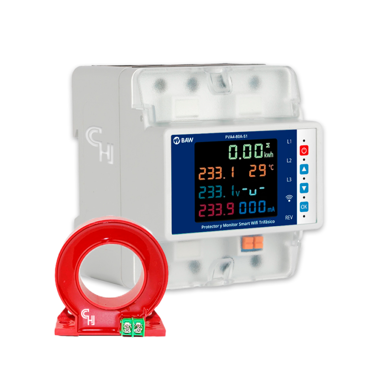 Protector Y Monitor Trifásico 80A Smart BAW PVA4-80A-S1