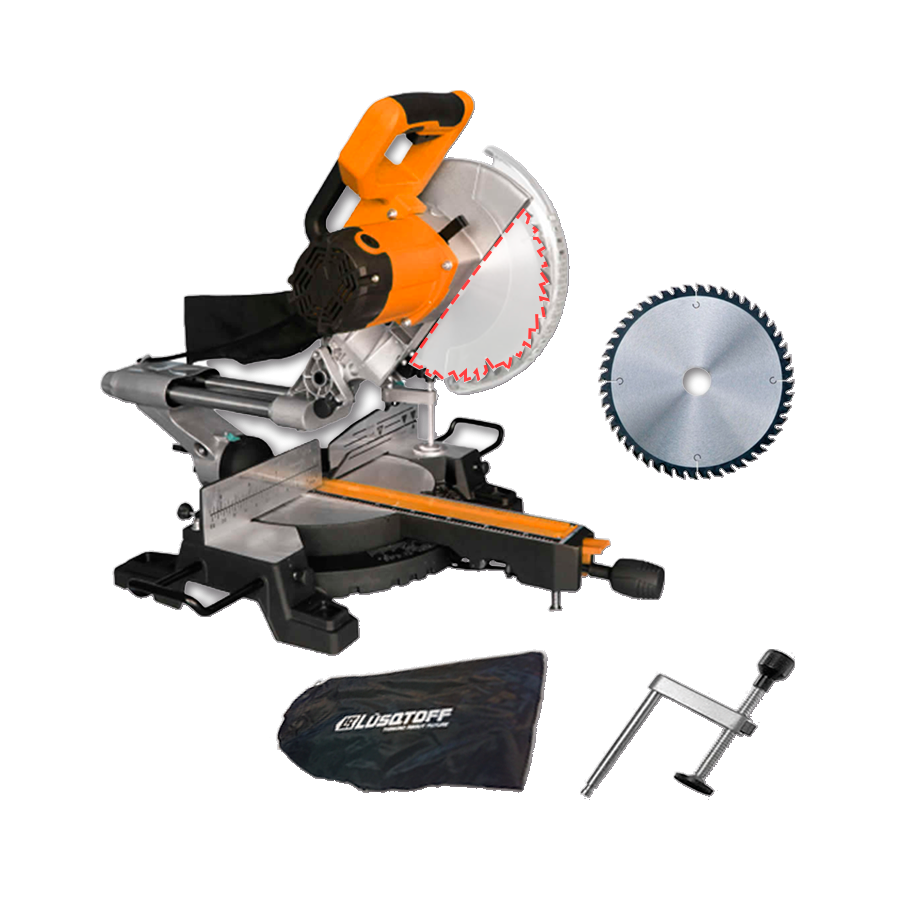 sierra-ingletadora-lusqtoff-lqi-1800 Sierra Ingletadora Telescópica 1800W Lusqtoff LQI-1800